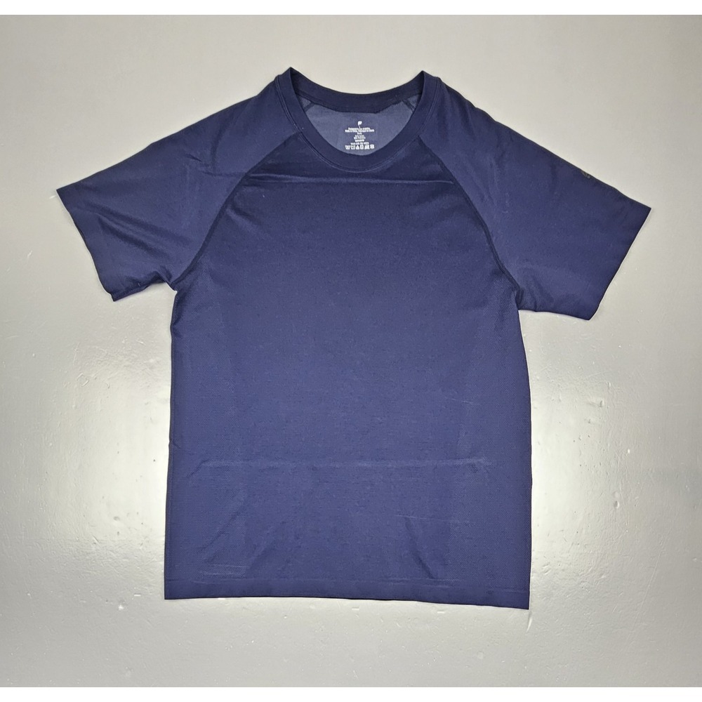 Fabletics T-Shirt Mens Large. The Training Day Blue Stretch Gym Performance.